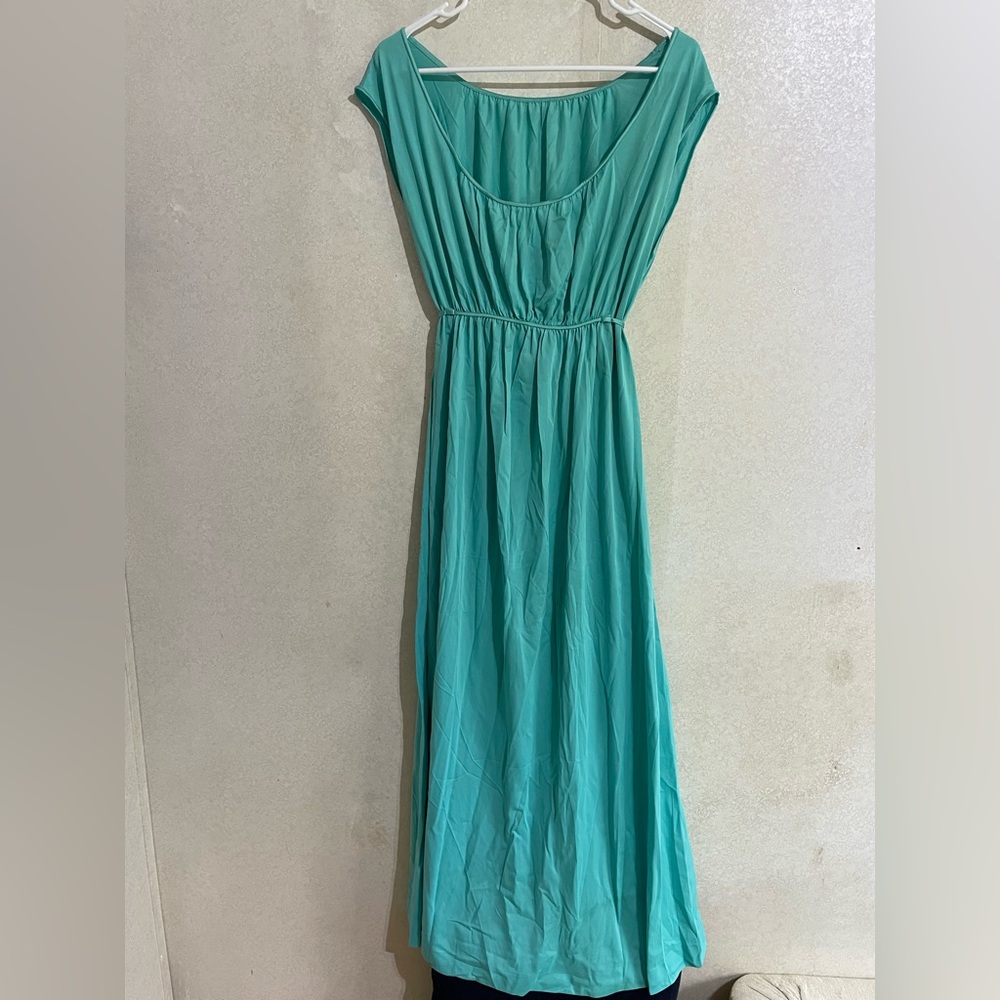 Vanity Fair Vintage Turquoise Maxi Dress